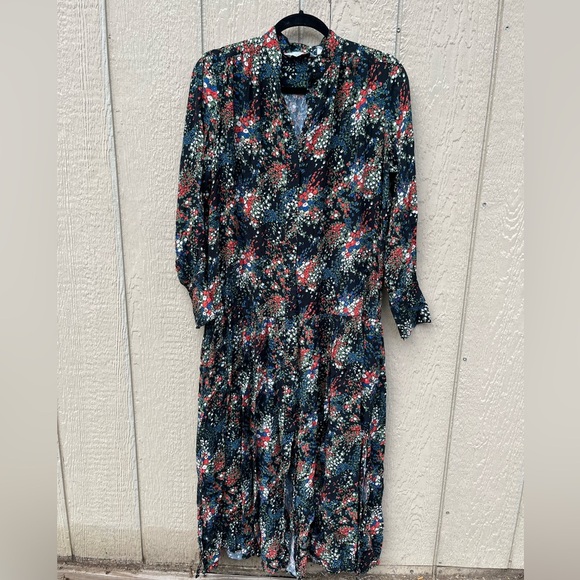 & OTHER STORIES Floral Button Down Multicolor Midi Dress 6 - Picture 1 of 9